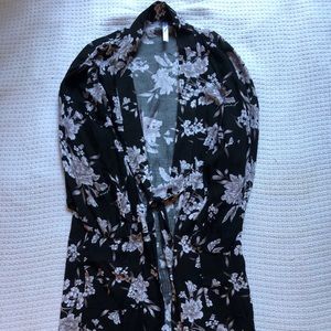 Spiritual gangster robe, black and white floral